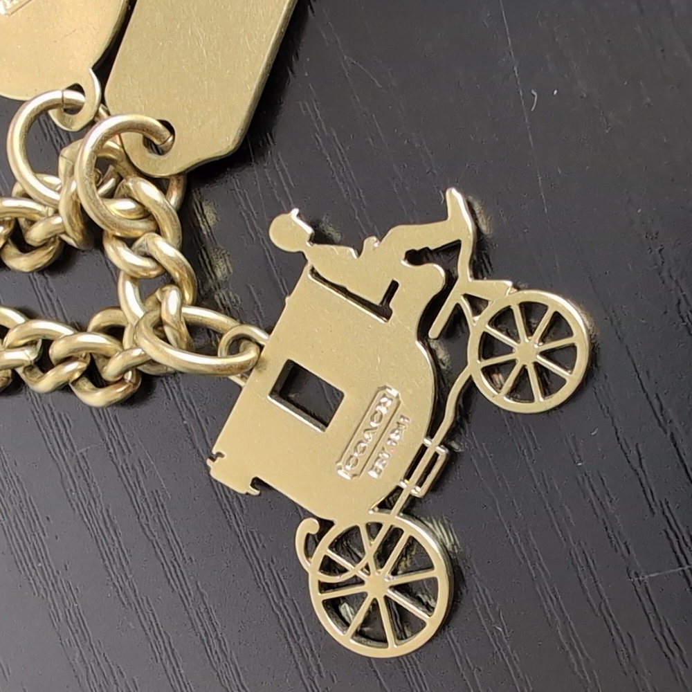 Coach Gold Tone Carriage Charm Bracelet - Picture 5 of 10